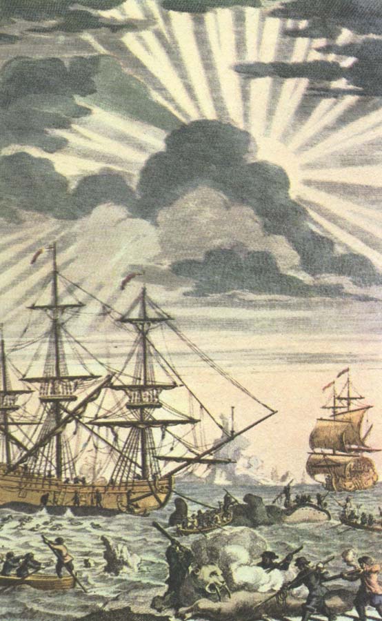 brittiska valfangare i arbete pa gronland omkring 1720